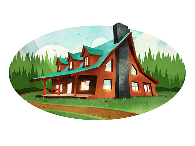 Goodison's Hunting Camp & Lodge cabin camp fesyuk illustration marco new hampshire wilderness woods
