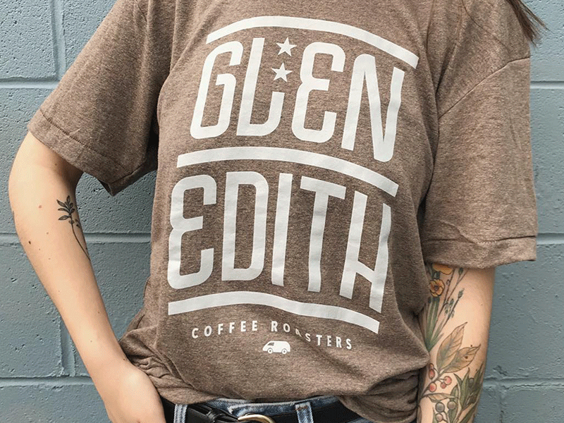 Glen Edith Shirt V2 brand coffee cursive fesyuk hipster icons logo marco parlor pour roast script