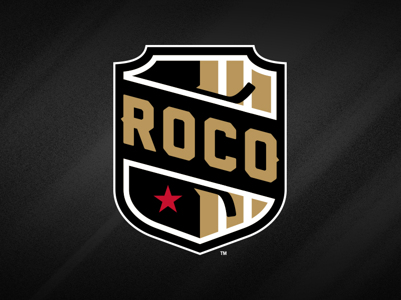 ROCO Hockey Logo black blade fesyuk hockey illustration marco monogram rochester shield sports star