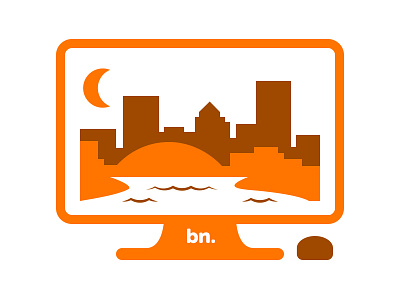 Bn. hack night? brand brown computer fesyuk illustration logo mac marco networks orange rochester