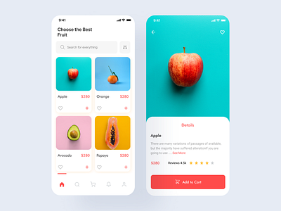 Fruit Mobile App UI Design app design e commarce app ec figma mobile app mobile app design ui design user interface ux design