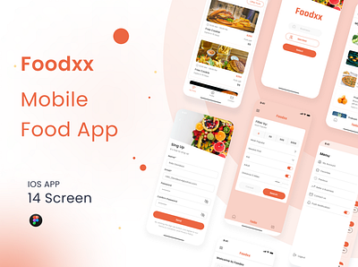 Foodxx Mobile app Ui Design e commarce app figma food app foodxx mobile apps mobile app design ui design ux design
