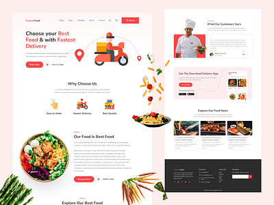 Food Delivery Web Ui Landing Page Design