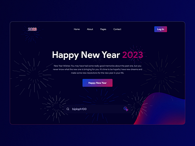 Happy New Year 2023 Web UI Design Website bitcoin figma happy new year illustration landing page motion graphics nft design sass design ui design ux design website