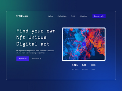 NFT Marketplace Website UI Design bitcoin crypto cryptocurrency design e commarce app figma graphic design illustration landing page design motion graphics nft saas design ui ux design web ui design website