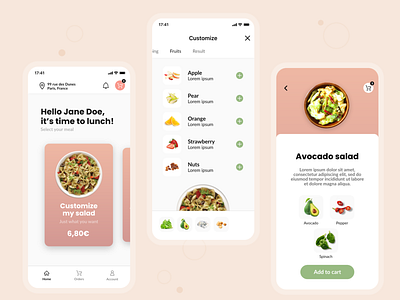 Vegetable - Food App app food mobile ui xd