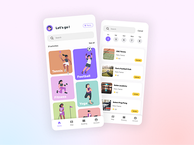 Anybuddy - Sporting App app design mobile ui