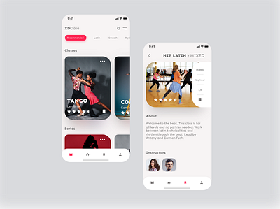 Dance Class App app clean dailyui dance dancers design fitness minimal ui ux uxdesign