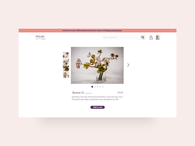 Artrain Product Page add to cart art artshop clean ecommerce flat minimal product page product page design ui