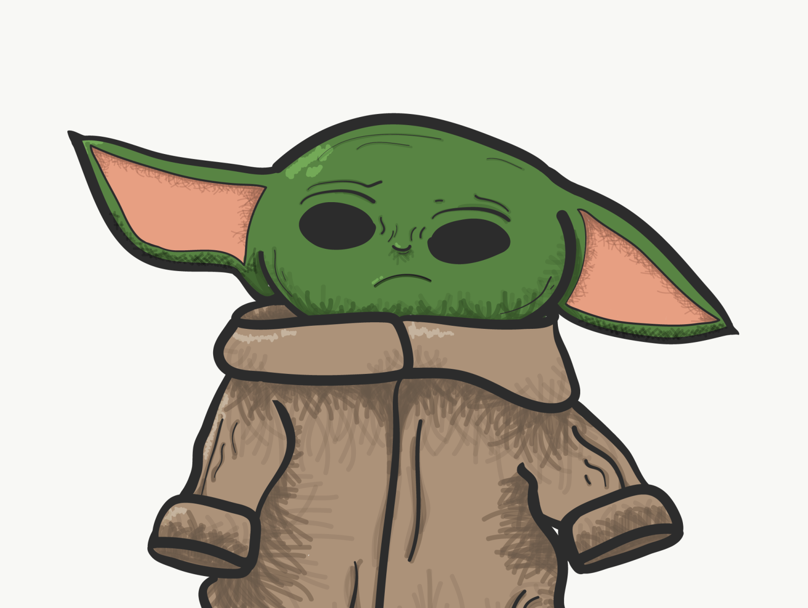 Baby Baby Yoda Drawing #1 by Nathan on Dribbble