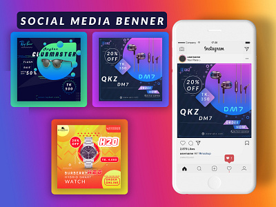 Social Media Banner banner branding marketing poster web banner