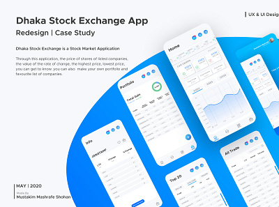 Case Study | UI/UX Design - Dhaka Stock Exchange App. app design application appstore case study figma iphonex stock app stock exchange ui uiux user experience user interface ux