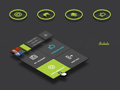 Batuta Isometric Menu Module app batuta dark green hotdesk hotdesking icons isometric logo philipecomini