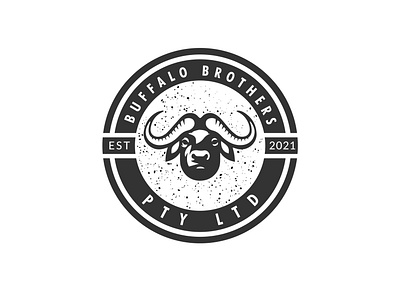 BUFFALO BROTHER PTY LTD logo design. baffalo branding flat graphicdesign identity branding illustraion illustrator logo logo a day logo design logodesign logos logotype