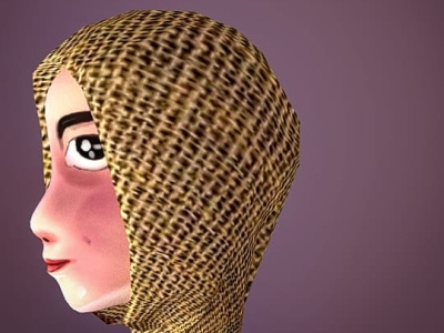 Women hijab 3d animation caracter design icon illustration logo