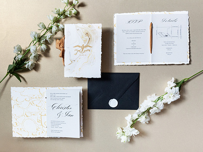 Marbling Invitation Set