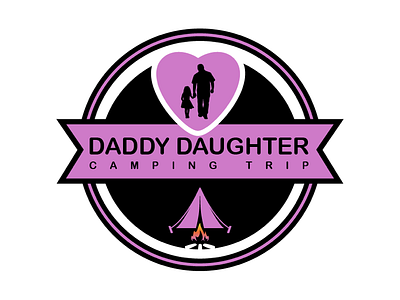 Daddy Daughter Camping Trip Logo advertising branding graphic design logo logo design vector vector art