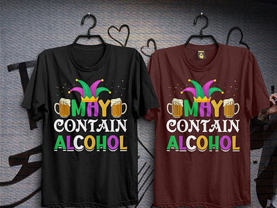 May Contain Alcohol Mardi Gras T-Shirt. active shirt best t shirt clothing colourfull custom t shirt design illustration mardi gras mardi gras beads mardi gras t shirt mardi gras trendy t shirt mardigras merchandise mradi gras t shirt t shirt t shirt design typography