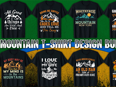 Custom Mountain T-shirt design bundle