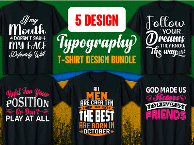 T-Shirt Design | Typography T-shirt Design Bundle