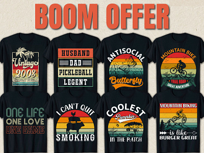 Retro vintage Typography t-shirt design bundle