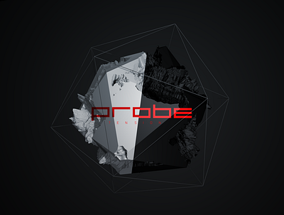 Cover Artwork for Probe 3d abstract design branding dark illustration typography