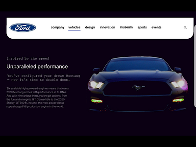 Ford Mustang web design