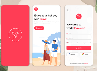 App Travel app ui ux uxui vector