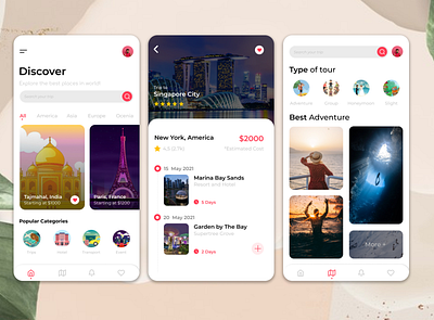 App Travel app branding flat typography ui ux uxui web