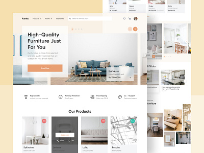 Design Web Furniture app flat ui ux uxui web