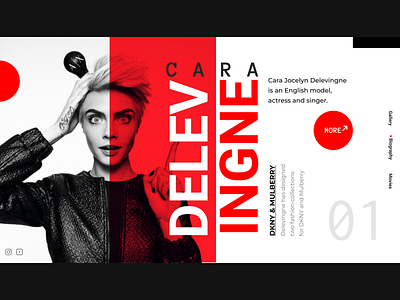 Personal site branding cara delevingne concept creativity design firstscreen firstshot personal site ui webdesign