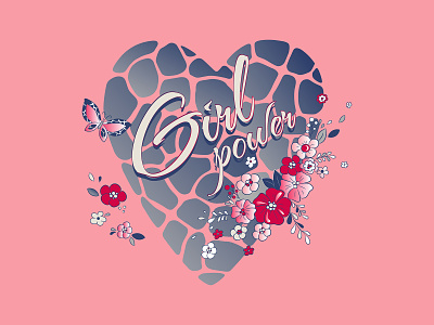 Heart artwork awesome clothes digitalart drawing flowers girl power graphicdesign illustration inscription love pijama