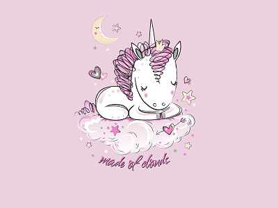 Unicorn animals cloud cute art digitalart drawing dream girl good night graphicdesign heart illustration love lovely moon nice night princess sleep stars unicorn