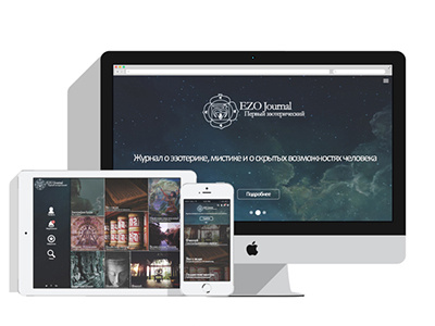 Ezo journal.Concept. apple esoterism grid journal magazine responsive ui ux web design website