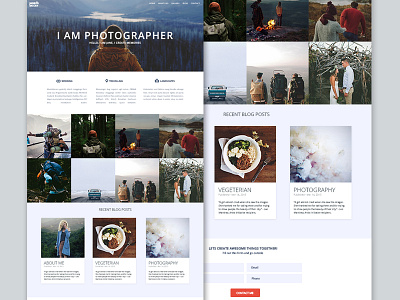 Photographer clean grid homepage layout minimal photo portfolio simple template ui ux web
