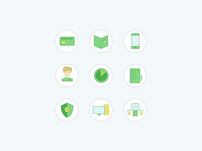 Icon Set for Bank bank branding clean credit design icons illustration illustrator material minimal set