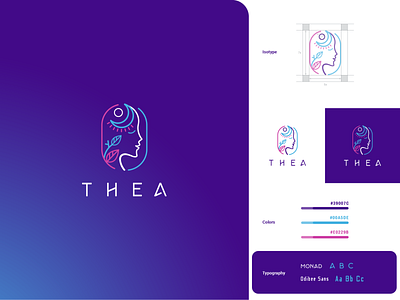 Thea branding design illustrator imagotipo imagotype logo minimal vector woman woman logo