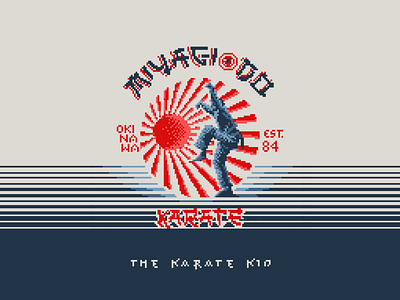 Miyagi Do Karate 80`s 80s design illustration illustrator japan logo minimal pixel pixel art pixelart retro typography vector