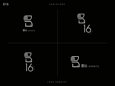 B16 / logo concept branding design flat icon illustrator isotype logo logotype minimal minimalism minimalist minimalist logo racket sport sports sports logo typography ui variations vector