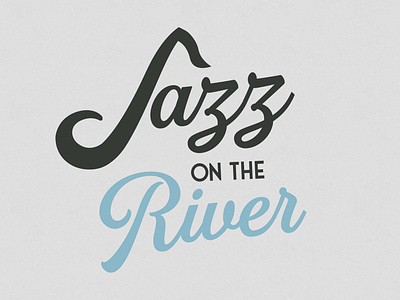 Jazz on the River Logo branding community design jazz logo music scriptfont water