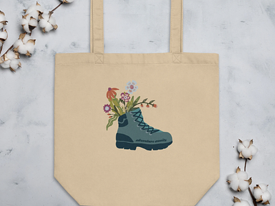 Tote Bag Design for Seeds of Joy community design graphic design hiking illustration merchandise merchandise design nature tote bag