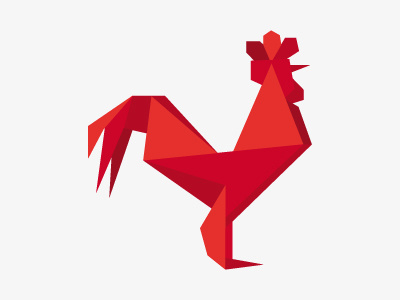 Logo Gallo animals brand colors identity logo origami rooster