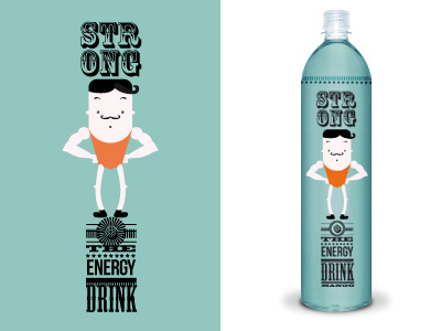 Energy Drink character drink energy illustration packaging strong vintage