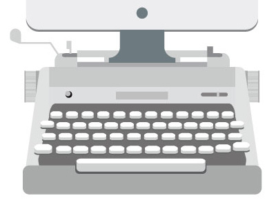 Typewriter flat icon illustration typewriter