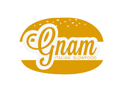 Gnam food logo sandwich tipography