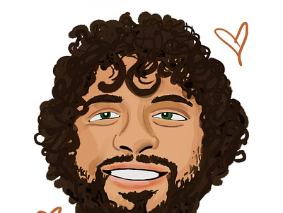 Curly hair color curly fun guy hair ilustration procreate vector