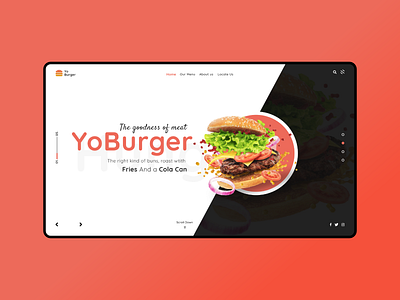 YoBurger - Website Header UI Design