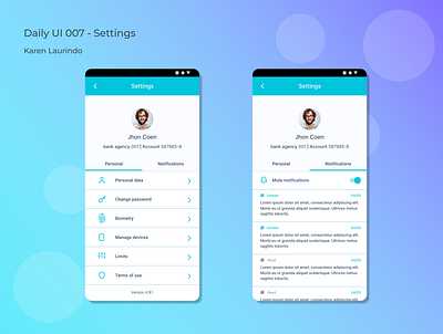 Settings - Daily UI Challenge 007 dailyui dailyuichallenge design digital figma identidade visual ui ux web