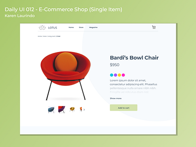 E-Commerce Shop (Single Item) 012 app dailyui dailyuichallenge design digital figma identity ui ux web