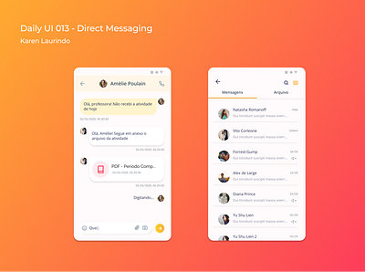 Direct Messaging 013 app chat dailyui dailyuichallenge design digital direct figma identidade visual ui ux